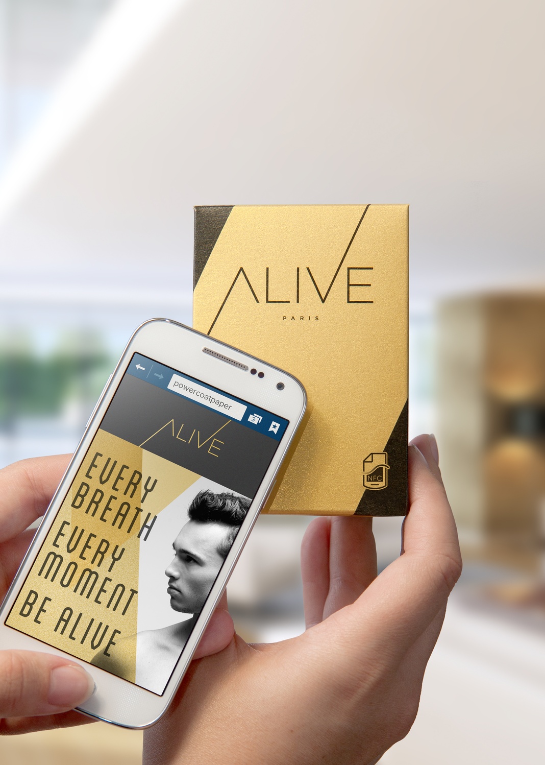 PowerCoat Alive Antalis puce NFC papier à réalité augmentée 